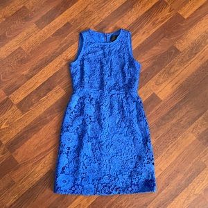 J. Crew cobalt blue flower embroidered dress